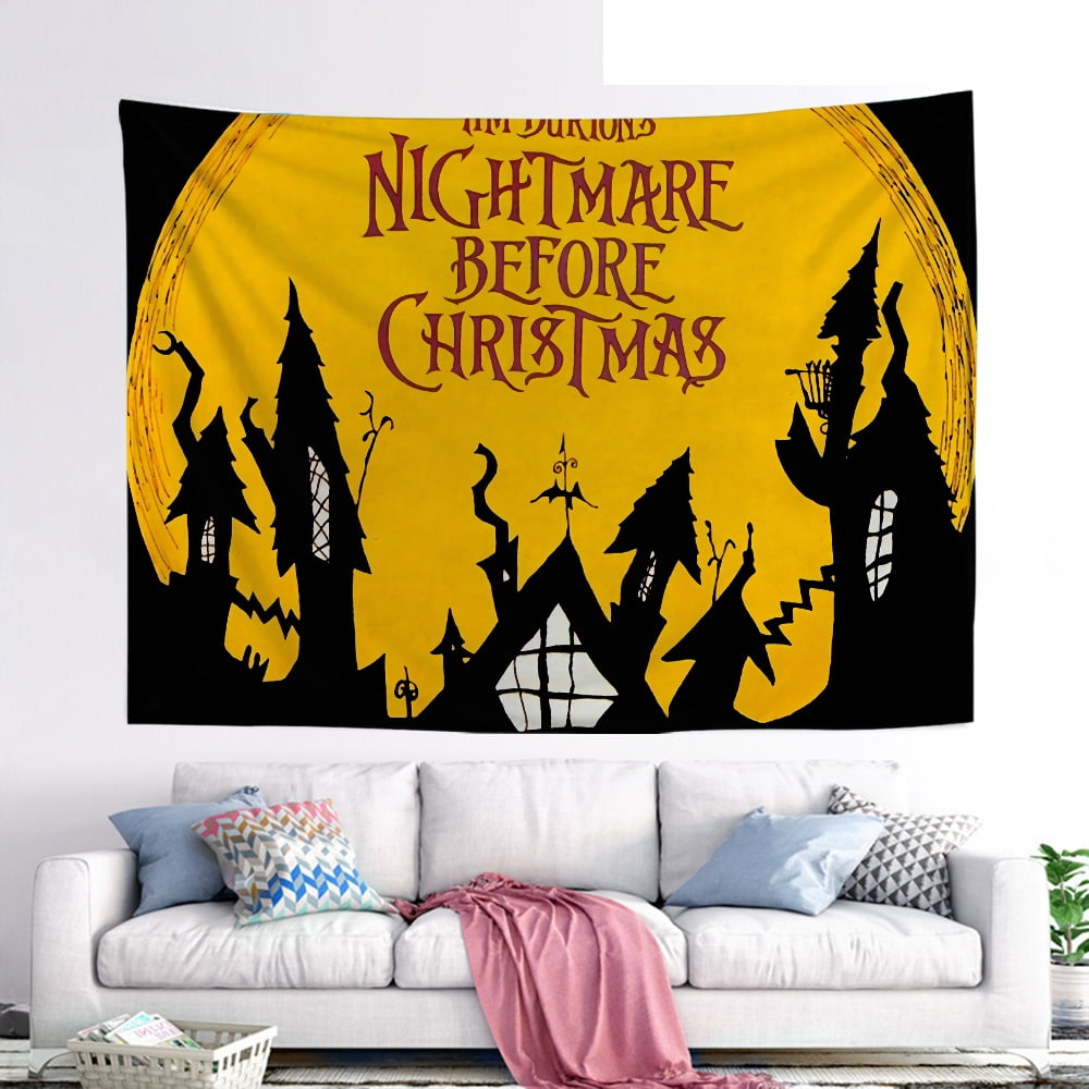 FUNIER Tapestry Nightmare Before Christmas Wall Art Tapestries Wall