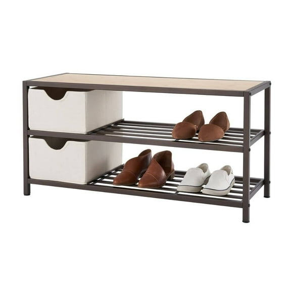 TRINITY 3-Tier Shoe Bench w/ Baskets - Bronze Anthracite®