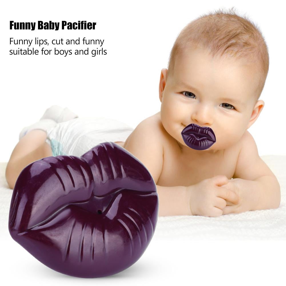 Mgaxyff Baby Soother Dummy Pacifier Funny Lips Foodgrade Slicone Dummy