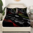 thumbnail image 2 of Geometric Honeycomb Fitted Sheet Queen,Red and Yellow Striped Bed Set for Kids,Ombre Grey Hexagonal Bedding Set,Neon Lights Gradient Stripes Bed Sheets 3 Pcs with 2 Pillow Cases （No Top Sheet）, 2 of 5