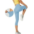 thumbnail image 5 of High Waisted Leggings for Women with Pockets Soft Active Tummy Control Pants for Yoga Running Daily Wear Gym Clothes Light Blue XL, 5 of 7