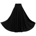 thumbnail image 2 of YONGHS Womens Ballroom Dance Skirt Solid Color Ruffle Dancewear Flamenco Performance Costume Black 5XL, 2 of 5