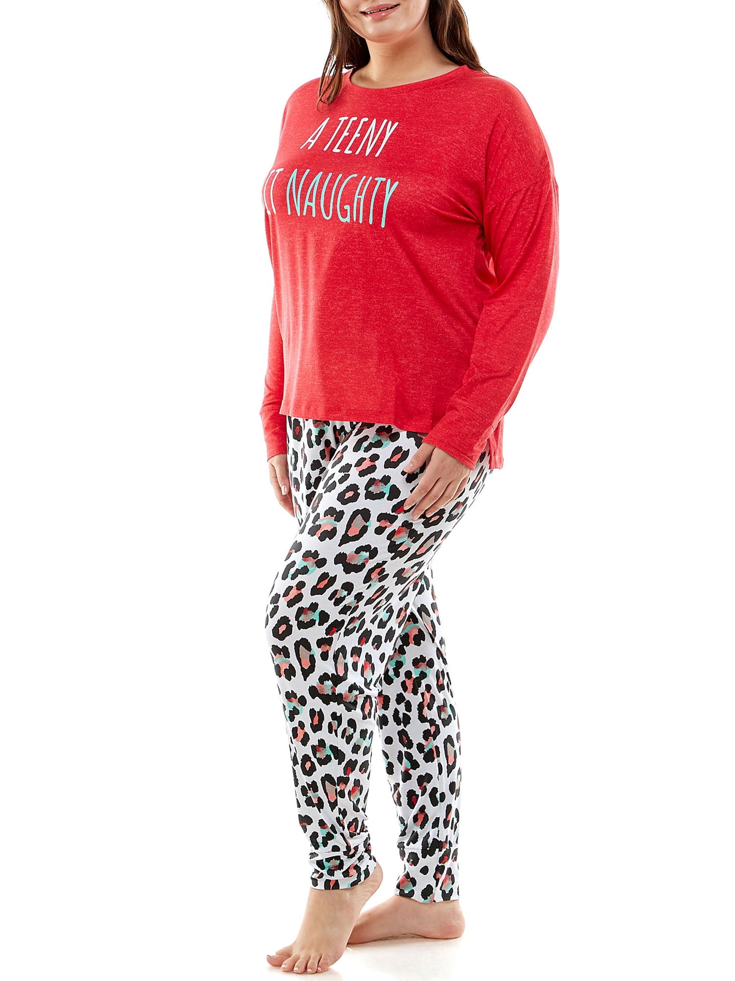 Jaclyn Women and Women's Plus Holiday Printed Long Sleeve Pajama Set