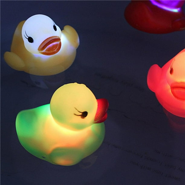 Bath Toys, LED Light Up Floating Rubber Duck Toys, Light in Water