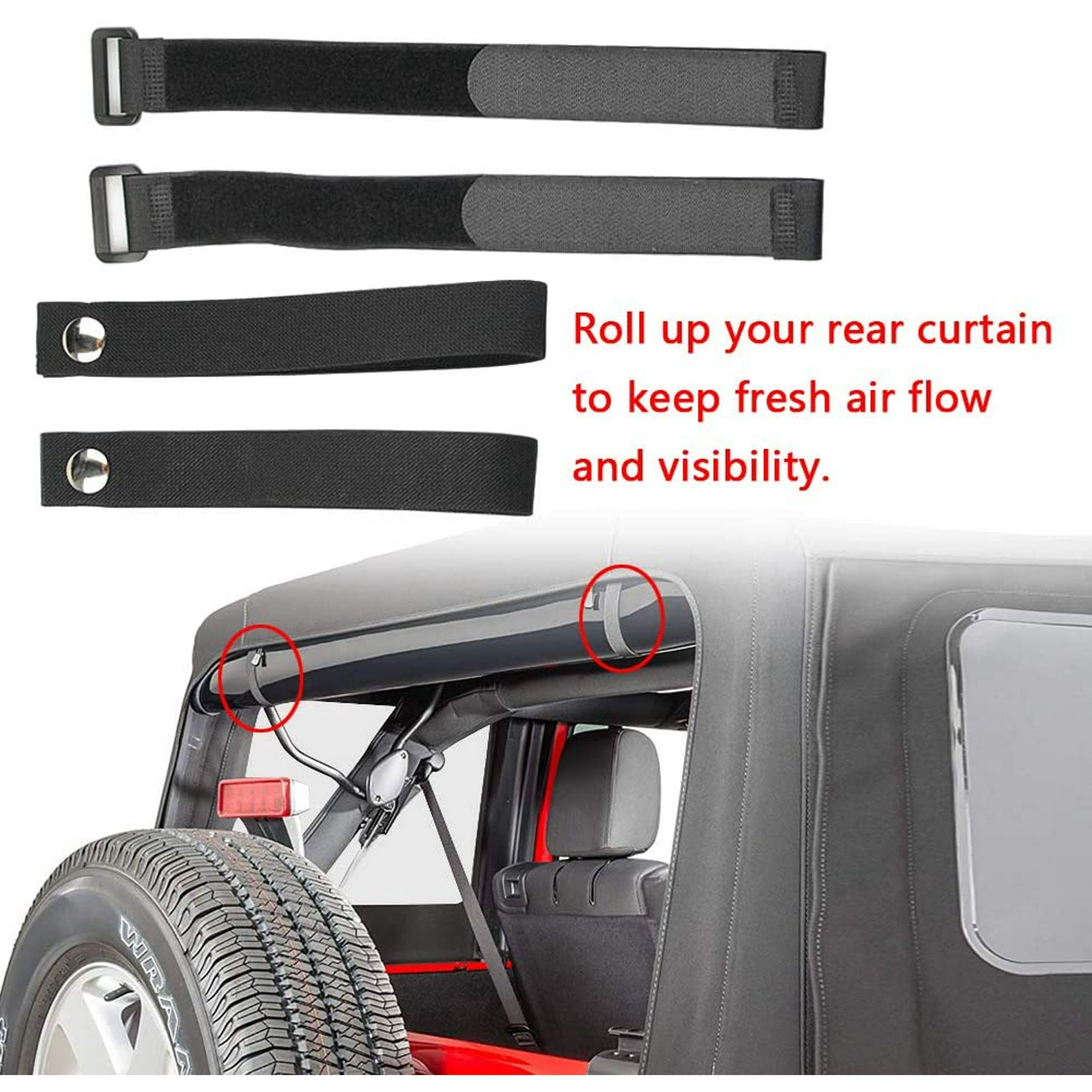 Bestaoo 4Pcs Top Tie Down Straps Adjustable Soft Top Straps, Durable Rear  Window Straps for Jeep Wrangler JK JL | Walmart Canada