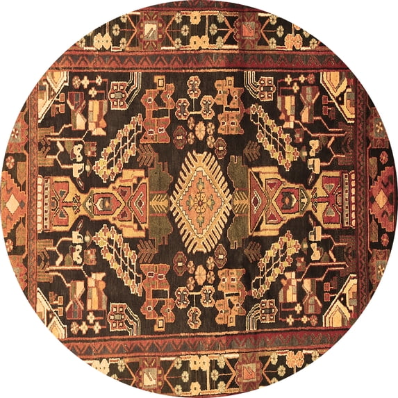 Ahgly Company Indoor Round Animal Brown Traditional Area Rugs, 4' Round