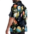 thumbnail image 3 of Easter Men's Short Sleeve Button Down Poplin Hawaiian Shirt for Summer Beach, Casual Printed Unisex Style, 3 of 6