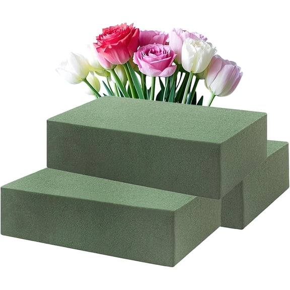 3 Pack Floral Foam Blocks, 5.5" x 3.1" x 1.7" Flower Foam for Flower Arrangements Supplies, Wet and Dry Flower Foam Blocks Suitable for Fresh and Artificial Flowers in Decorations
