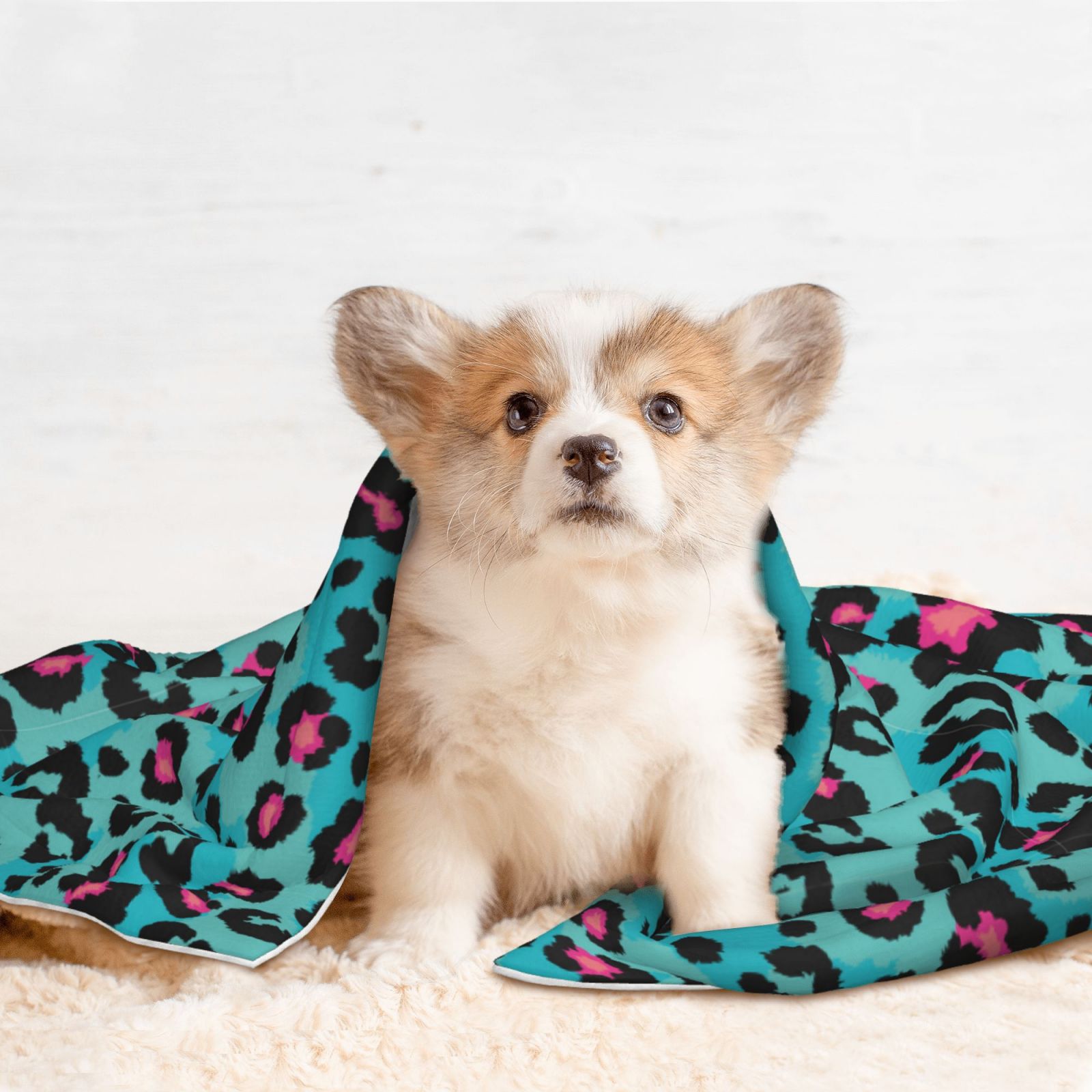 Naloa Leopard 1 Dog Blanket, 3 Sizes Cat Blanket for Indoor Cats Large Medium Small Dog Gifts-Large