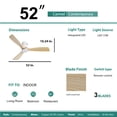 thumbnail image 4 of Sofucor 52 Inch Modern Flush Mount Ceiling Fan with Wood Blades, 4 of 6