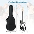 thumbnail image 3 of Costway 45.5" Electric Bass Guitar with Double Pickups, Open-gear Tuning, Gig Bag, Rope Black + White, 3 of 10