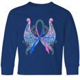 thumbnail image 3 of Inktastic Thyroid Cancer Awareness with Butterfly Ribbon Words Long Sleeve Youth T-Shirt, 3 of 5