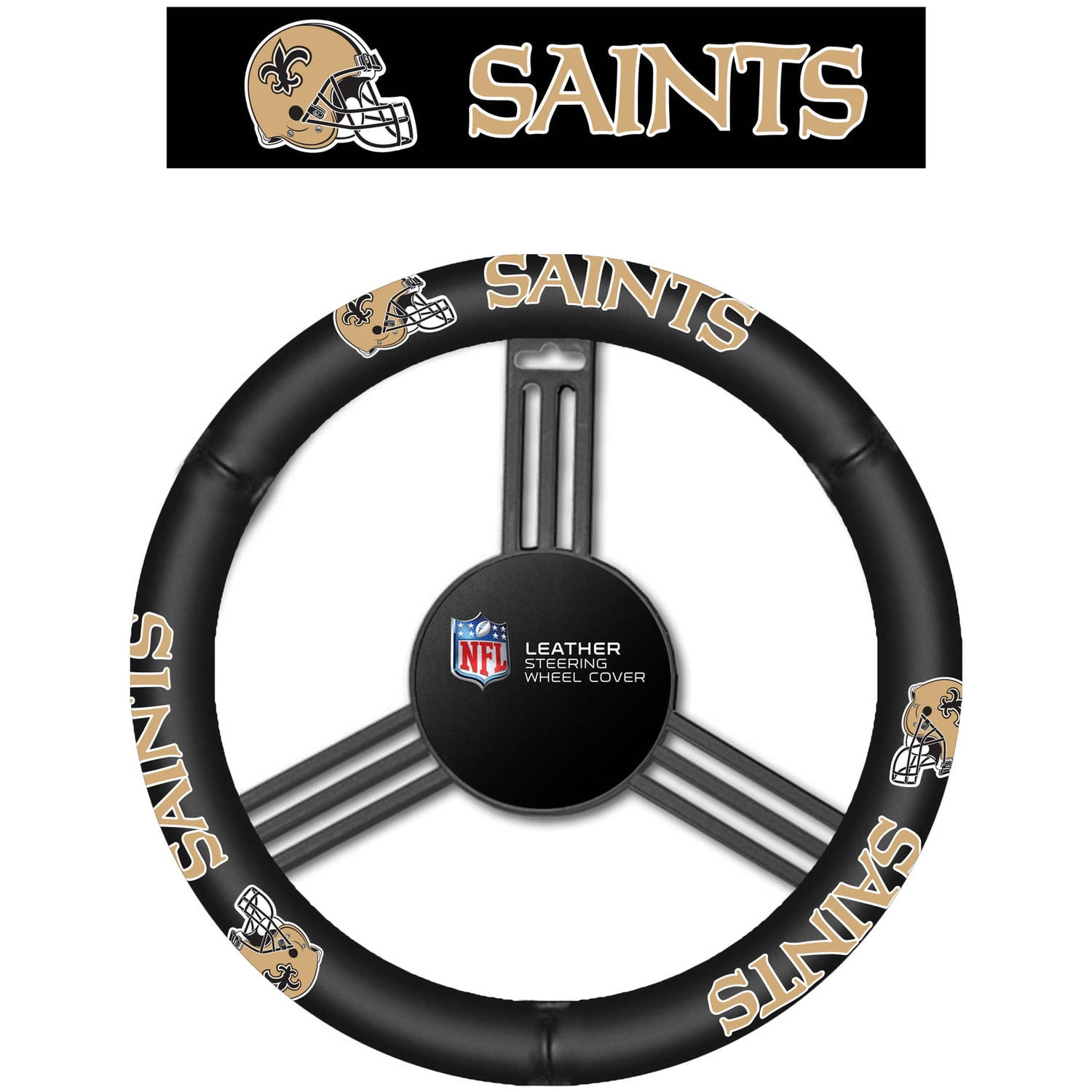 NFL Leather Steering Wheel Cover, New Orleans Saints