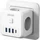 thumbnail image 2 of Cargador USB 7 en 1 con enchufe múltiple de pared, enchufe USB, regleta con 3 tomas de CA, 4000 W, 1 puerto tipo C y 3 puertos USB, toma de pared eléctrica ideal para sala de estar,, 2 of 6