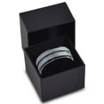 thumbnail image 3 of P. Manoukian Tungsten Wedding Band Ring 8mm for Men Women Blue Black Grey Beveled Edge Brushed Polished Lifetime Guarantee Size 11.5, 3 of 4