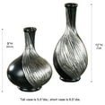 thumbnail image 3 of Textured Swirl Silver Black Decorative Modern Table Vases Set of 2, 3 of 5