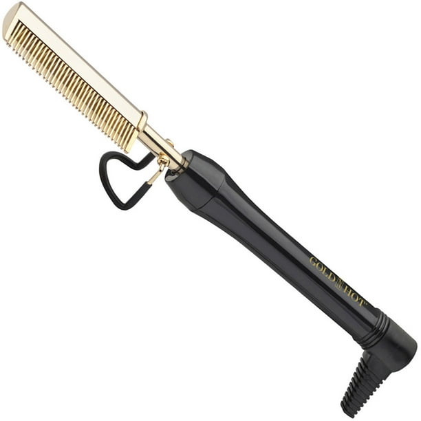 Gold N Hot Professional 24K Gold Pressing Hair Comb, Black Walmart