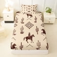 thumbnail image 3 of Homewish Bohemian Western Cowboy Twin Sheets,Desert Plant Cactus Bedding,3 Pieces,1 Fitted Sheet and 1 Pillowcase, 3 of 6