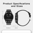 thumbnail image 2 of Herrnalise Smart Watch with Earbuds,IP67 Waterproof 1.32 Inch Round Fitness Watch,2 in 1 Bluetooth Watch,Long Time Standby Sports Men Women Smart Watch - Black, 2 of 7