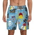 thumbnail image 2 of Goofa Pirate Marine Animals Printed Men's Swim Trunks Board Shorts Quick Dry Mens Swimming Trunks with Compression Liner,Breathable Fit Hawaii Beach Shorts-3X-Large, 2 of 9