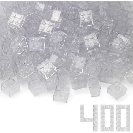 2x2 Bricks Clear 400 Pieces Parts Classic Building Creative Play Blocks Set Toy Compatible with 3003 Major Brands for Children