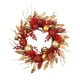 thumbnail image 2 of Corona navideña preiluminada Yyuenw de 45 cm para puerta principal, color champán dorado/rojo, con bolas decorativas, flores de Pascua y luces LED a pilas., 2 of 5