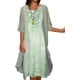 thumbnail image 3 of Vestido midi floral fluido con chaqueta, conjunto de 2 piezas, manga 3/4, vestido de gasa para invitados de boda, cóctel de verano Plus, 3 of 5