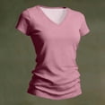thumbnail image 5 of Women's Classic Fit T Shirts Short Sleeve V Neck Casual Tee Shirt Summer Tops Pink M, 5 of 5