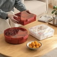 thumbnail image 2 of Round Plastic Divided Serving Tray with Lid 4/5 Individual Dishes Food Storage Containers Snack Fruit Veggie Candies Serving Platter Home Supplies, 2 of 7