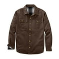 thumbnail image 6 of qolati Mens Twill Cargo Shirts Long Sleeve Casual Lightweight Button Down Shacket Plaid Lined Outdoor Work Jackets, 6 of 8