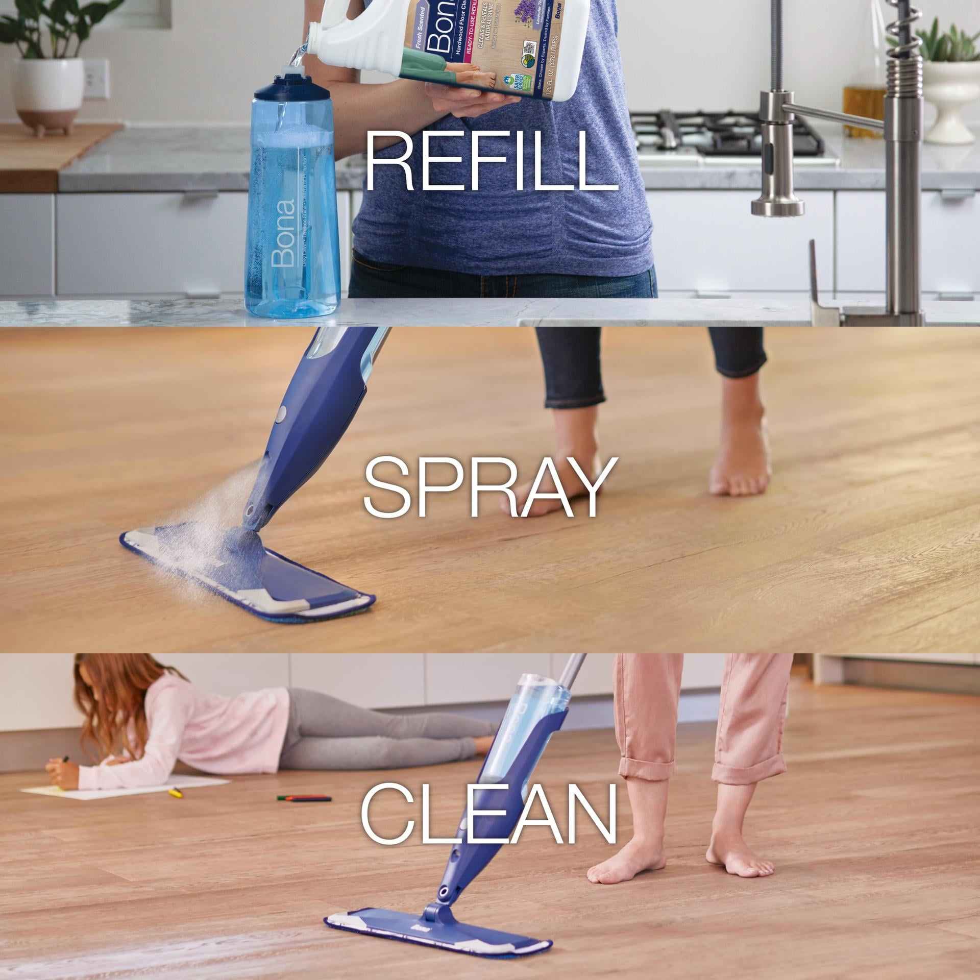 Bona Spray Mop + Hardwood Floor Cleaner, Lavender Scented, 128oz