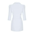 thumbnail image 5 of TIHLMK Casual Dress Women's Spring And Autumn Suit Lapel Double Breasted Waist Solid Color Slim Fit Long Sleeve Garland Belt Dress White, 5 of 9
