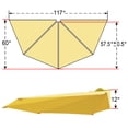 thumbnail image 2 of Sunny Patio 10' x 10' 5-Rib Beige Patio Umbrella Canopy, UV Protective Polyester Cover, 2 of 11