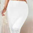 thumbnail image 2 of MGDXOX Women's Half Slip with Lace Trim Solid Seamless Smoothing Underskirt Mid-Length Under Dresses Above Knee Skirt White L, 2 of 5