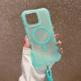 thumbnail image 4 of For iPhone 14 Pro Max Magnetic Phone Case,With Wrist Strap,Compatible with Mag-Safe,3-in-1 Heavy Duty Shockproof Frosted Translucent Rugged Anti-Scratch Anti-Drop Slim Phone Case,Lightblue, 4 of 10