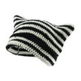 thumbnail image 4 of Women Crochet Hat Knitted Cap Photo Props Headdress Braided Vintage Style Beanie Black and White, 4 of 9