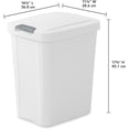 thumbnail image 3 of 7.5 Gallon TouchTop Wastebasket Trash Can with Pop Up Lid for Kitchen, Bathroom, Mudroom or Office, 4 Pack, White, 3 of 9