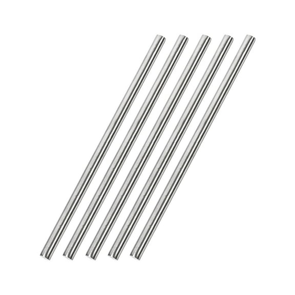 6mm x 200mm 304 Stainless Steel Solid Round Rod for DIY Craft - 5Pcs