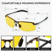 Bloomoak Night Driving Glasses, Anti-Glare Car Night Drive Glasses for Men Women