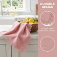 thumbnail image 3 of REGALWOVEN 2 Pack Cotton Linen Kitchen Towels, Solid Color Fringed Dish Towels, Soft Absorbent Hand Towels Pink 18" x 18", 3 of 7