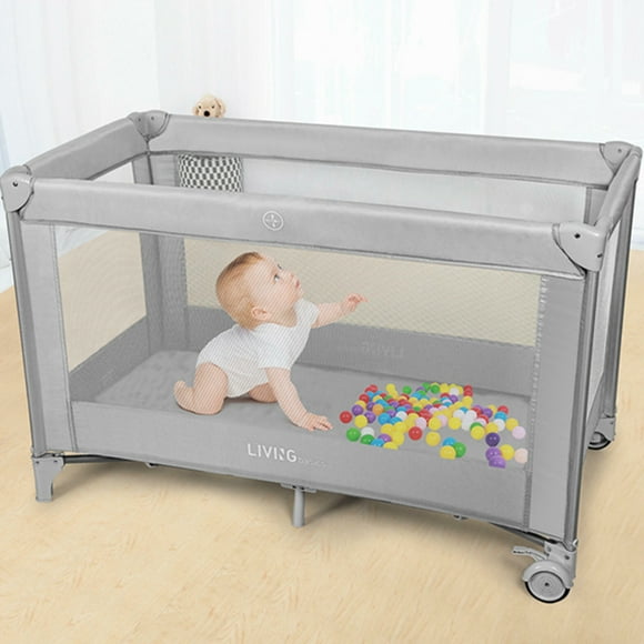 Pliable Baby Playard, Bébé Sécurité Activité Crèche Parc pour Bébé avec Roue pour le Voyage à la Maison en Plein Air