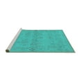 thumbnail image 2 of Ahgly Company Machine Washable Indoor Square Oriental Turquoise Blue Traditional Area Rugs, 8' Square, 2 of 4