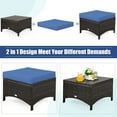 thumbnail image 4 of Costway  5PCS Patio Rattan Furniture Set Loveseat Sofa Ottoman Navy Cushion, 4 of 10