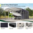 thumbnail image 6 of Jocisland 12'x24' 2-in-1 Carport & Storage Shed, Heavy Duty Carport with Galvanized Steel Roof, 2 Transparent Panels & Double Doors for Cars, Trucks, 6 of 9