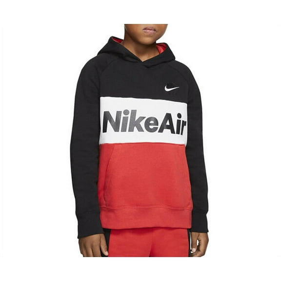 Nike Sportwear Air Pullover Boys Active Hoodies Size S, Color: Black/White/Red