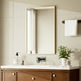 thumbnail image 4 of BEAUTYPEAK 36"x24" Bathroom Wall Mirror with Rectangular Metal Frame, Gold, 4 of 11