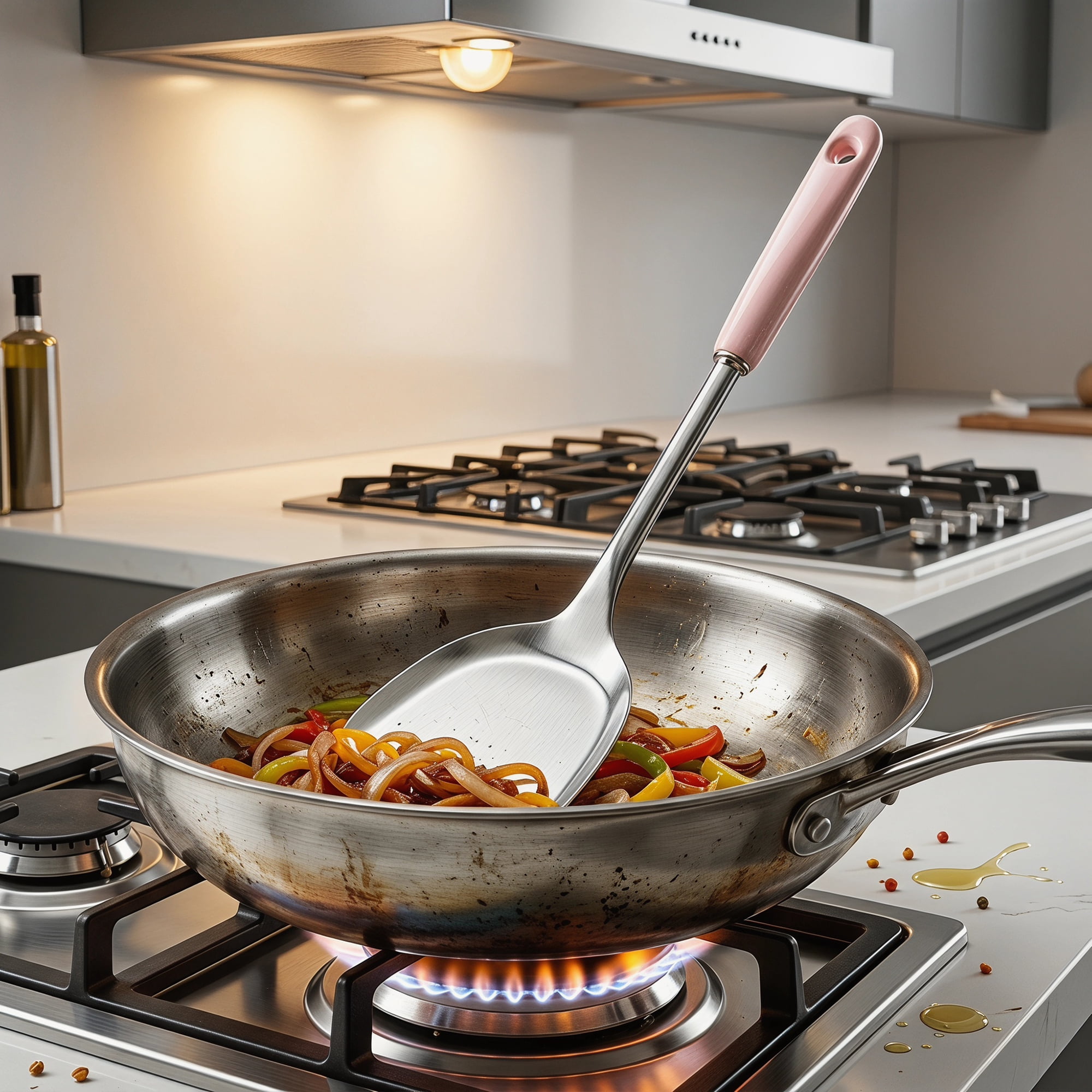 Unique Bargains Color-blocked Kitchen Utensil Set for Home Cooking Pink-Silver B 2pcs