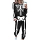 thumbnail image 2 of Sunloudy Conjunto de ropa de dos piezas de Halloween para mujer, jersey con estampado de esqueleto negro y pantalones con bolsillos, S/ M/ L Sunloudy moda, 2 of 9
