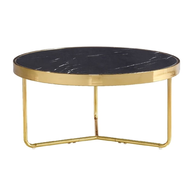 MESA DE CENTRO BAJA VÁREN MÁRMOL NEGRO GOLD