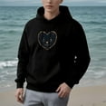 thumbnail image 2 of Women's Long Sleeve Hoodie Pullover Sweatshirt with Cartoon Heart Design Smiling Face Relaxed Fit Front Pocket Drawstring Hood, 2 of 7